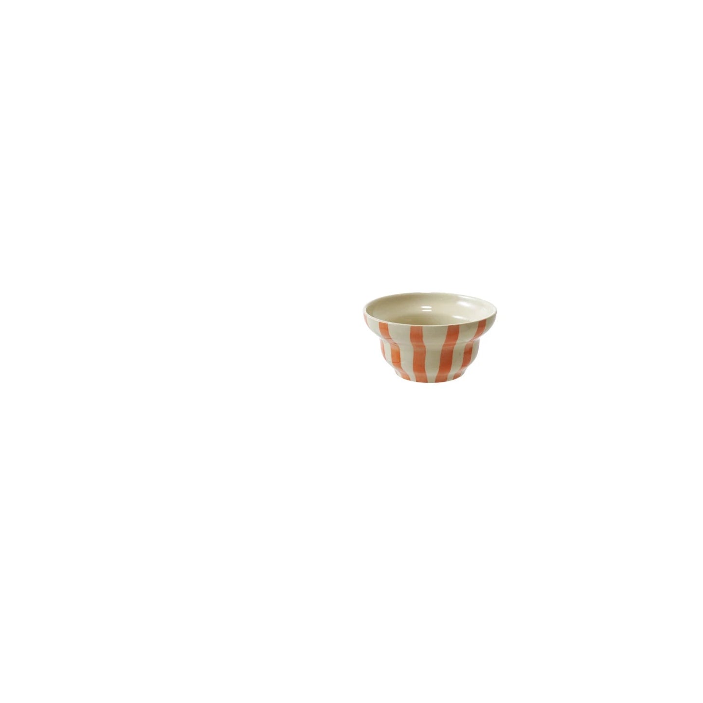 orange stripe bowl on a white background