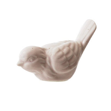 ceramic pale pink bird figurine