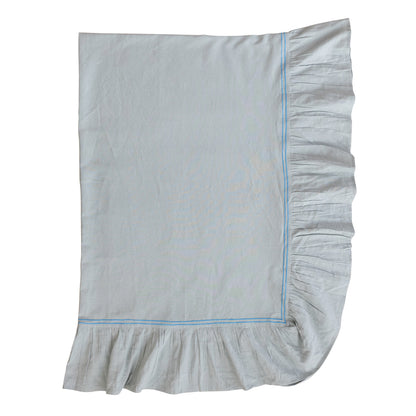 light blue table runner folded up