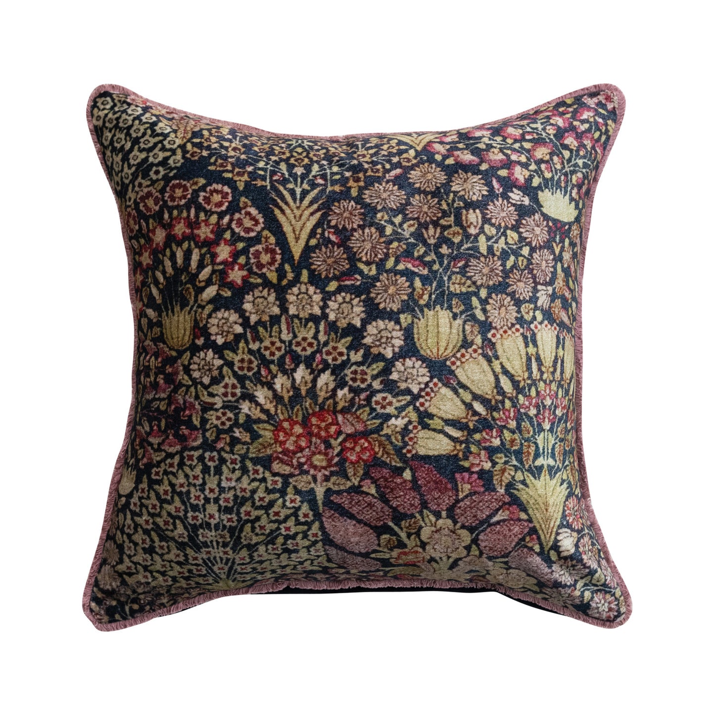 front view of pillow showing floral pattern