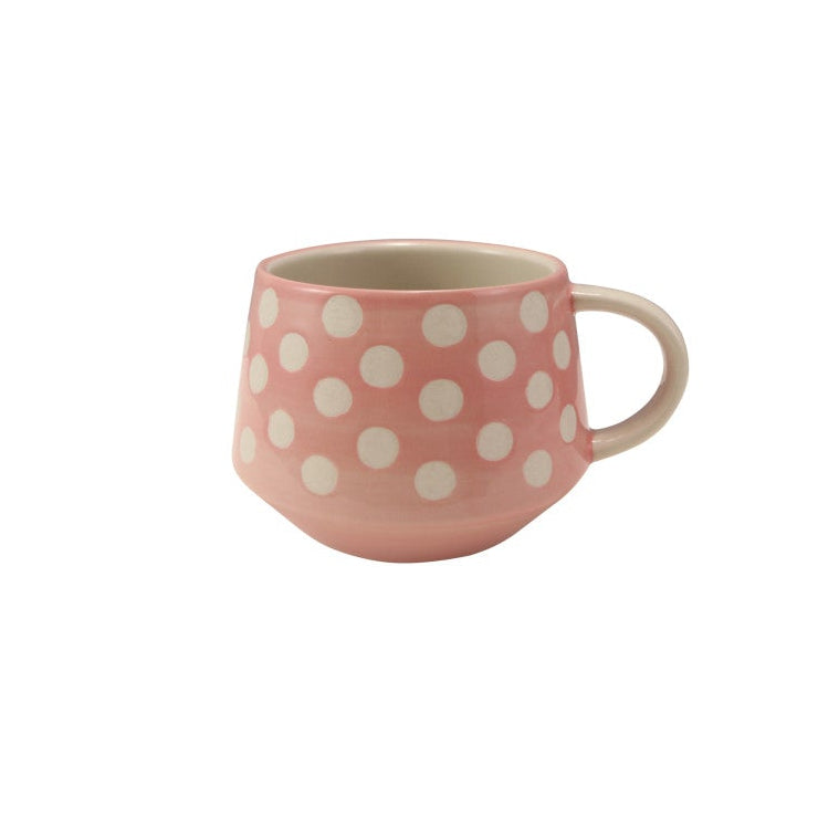 pink polka dot mug