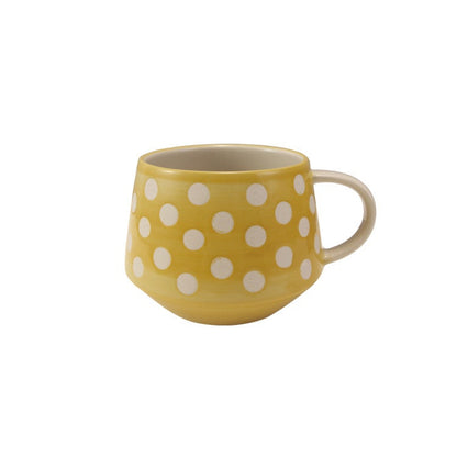 yellow polka dot mug
