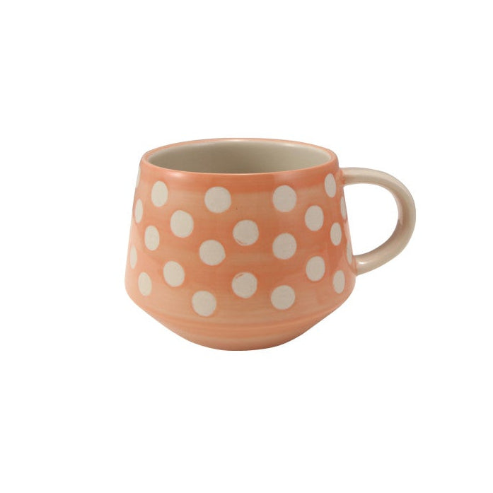 orange polka dot mug