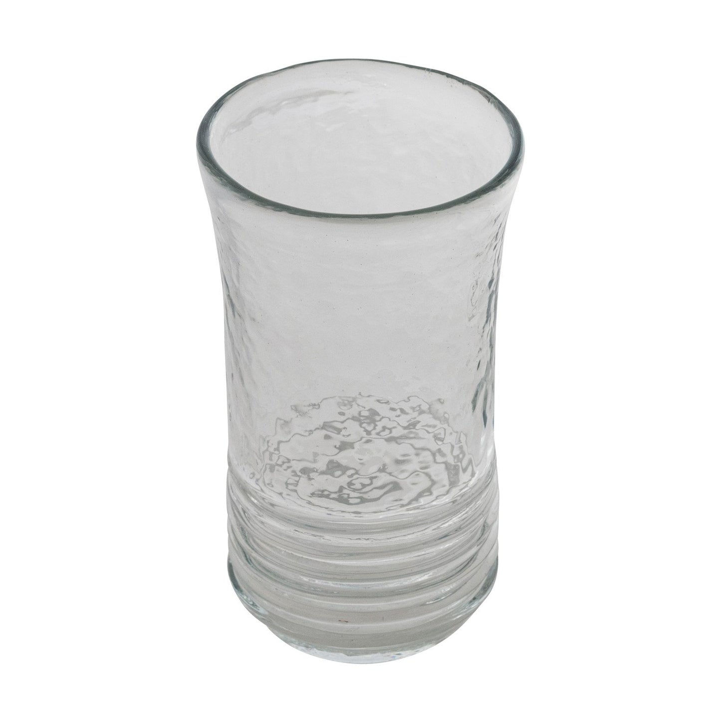 Hand-Blown Ribbed Drinking Glass shown on a white background