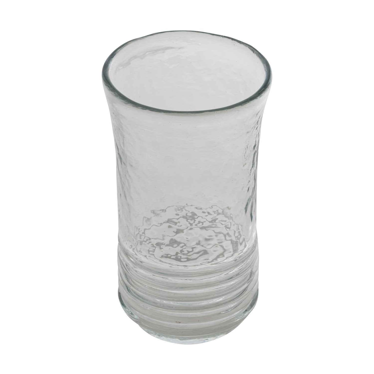 Hand-Blown Ribbed Drinking Glass shown on a white background