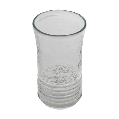 Hand-Blown Ribbed Drinking Glass shown on a white background