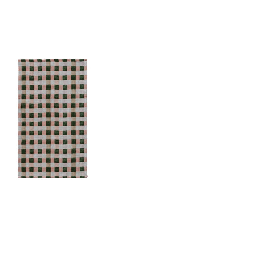 Creative Co-op - Checked Waffle Weave Tea Towel