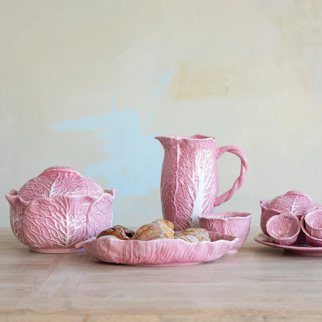 Creative Co-op - Pink Cabbage Shaped Pitcher