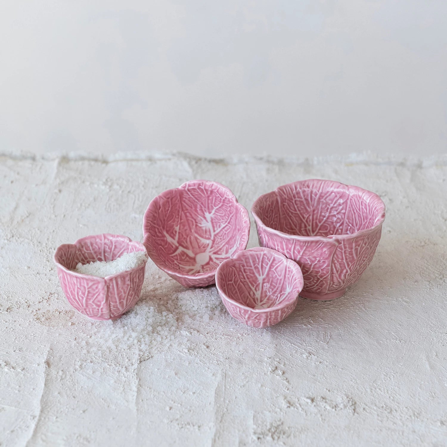 Creative Co-op - Stoneware Pink Cabbage Prep Bowl Set