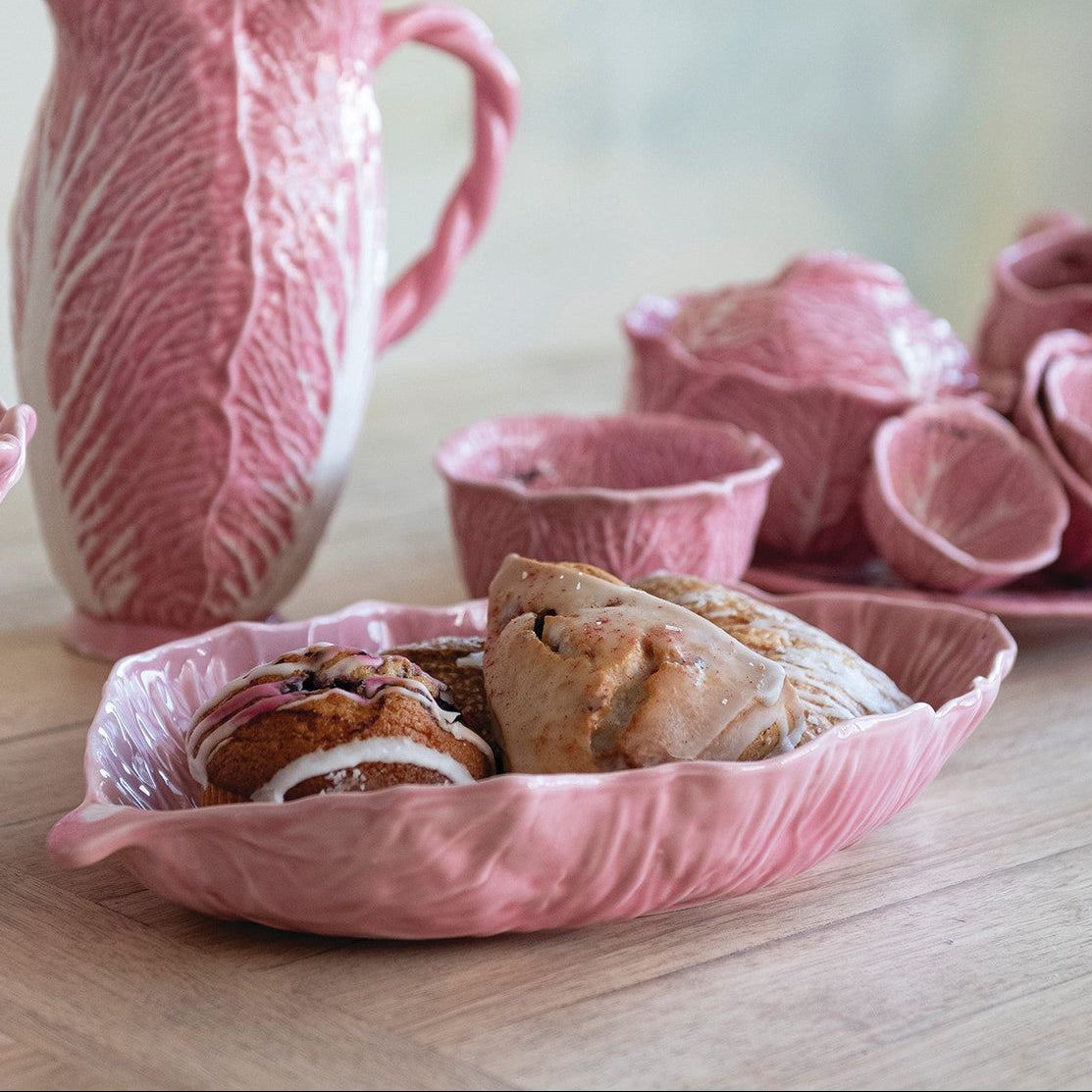 Creative Co-op - Stoneware Pink Cabbage Platter