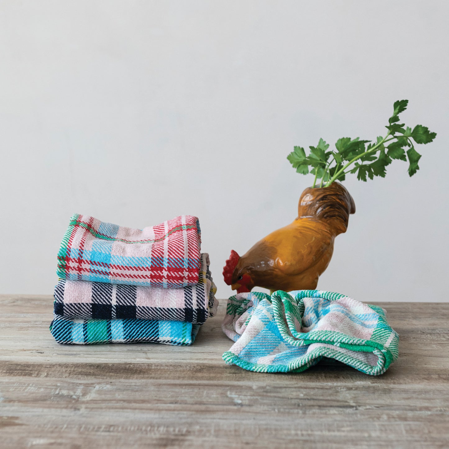 microfiber dish towels in a decorated setting