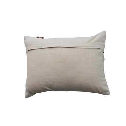 back view of pillow showing Beige backing and zipper opening