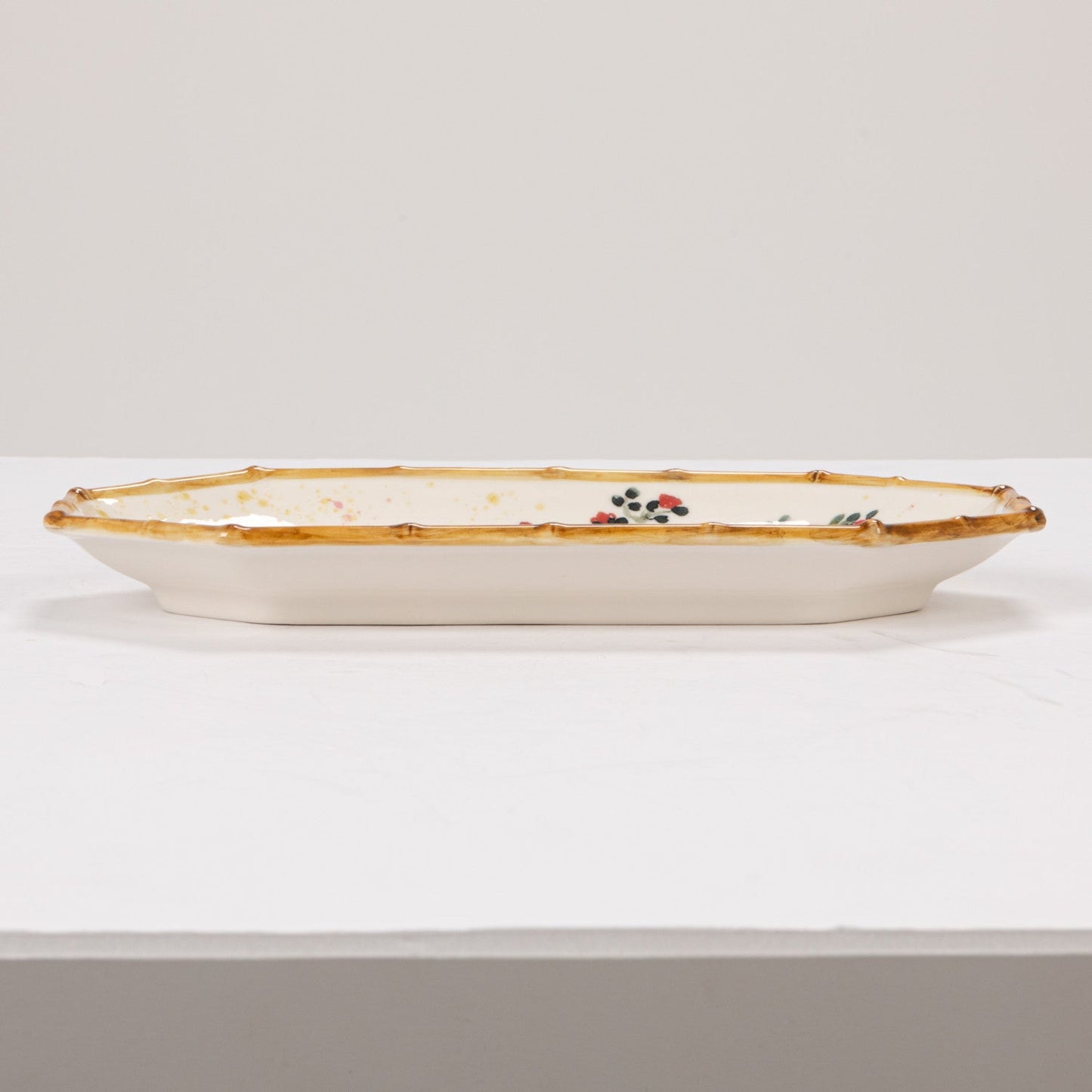Creative Co-op - Bamboo Edge Stoneware Dish