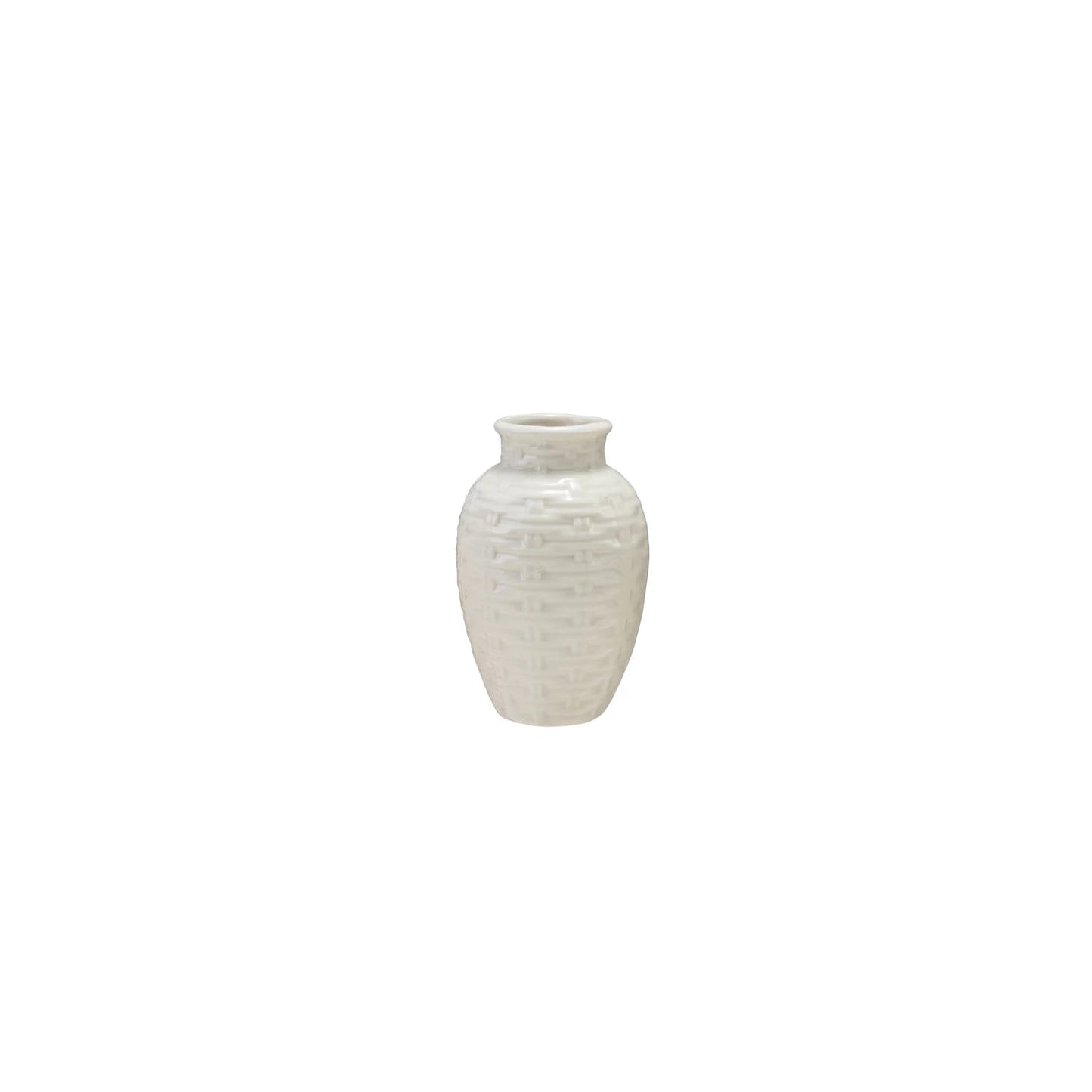 medium ceramic Basket Weave Vase