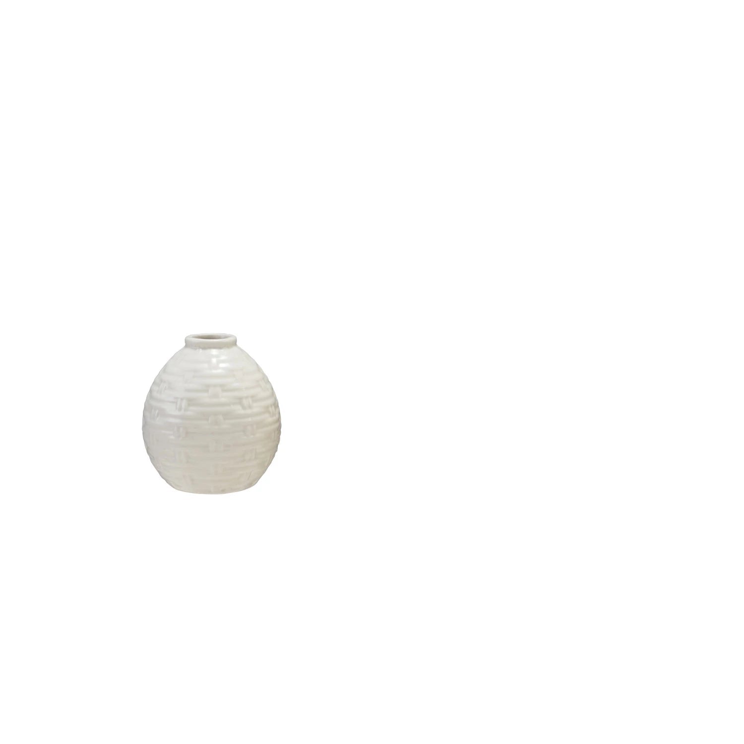 small ceramic Basket Weave Vase