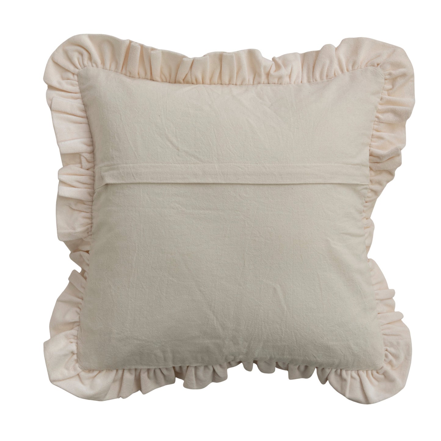 back view of pillow with zipper opening