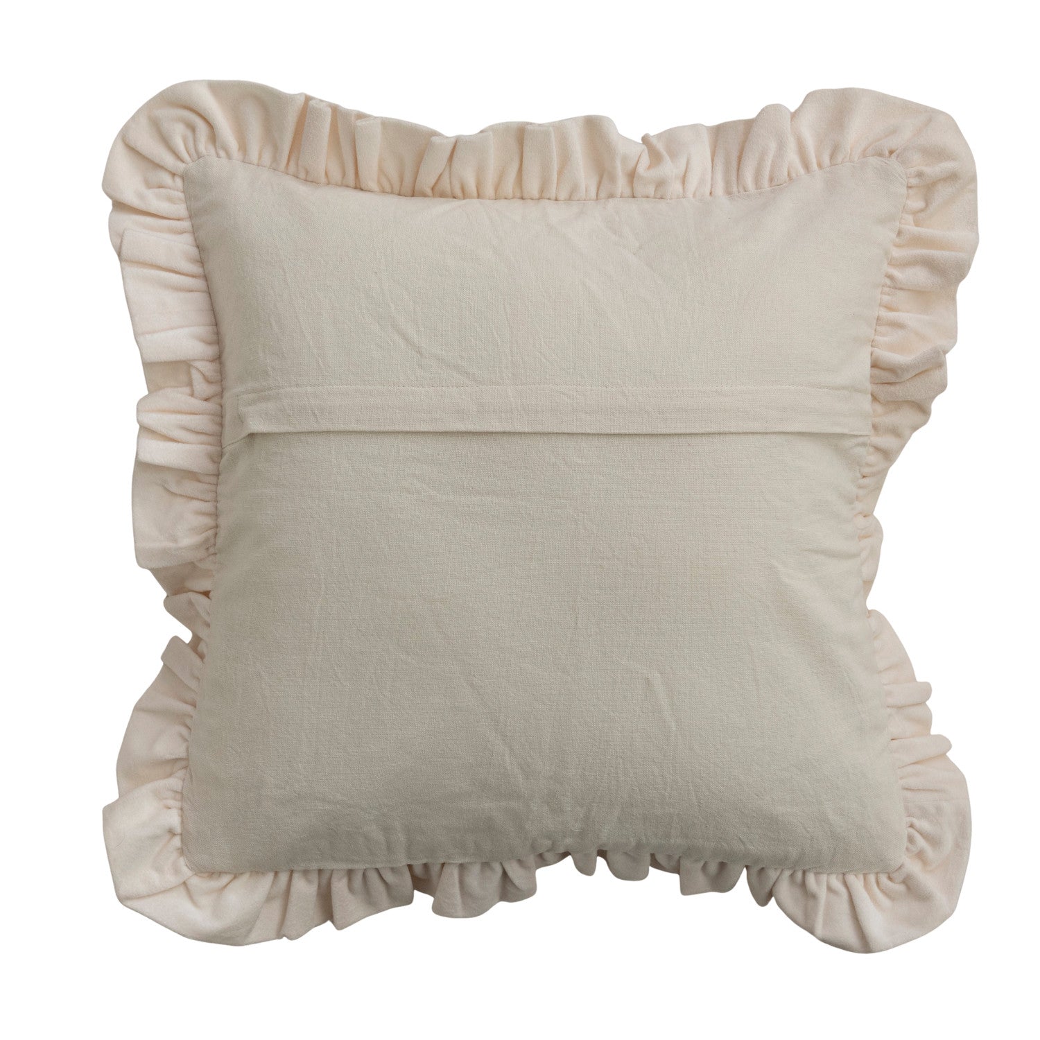 back view of pillow with zipper opening
