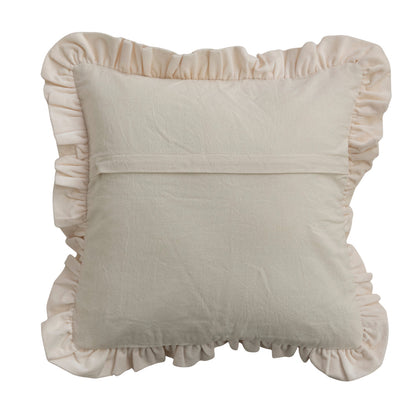 back view of pillow with zipper opening
