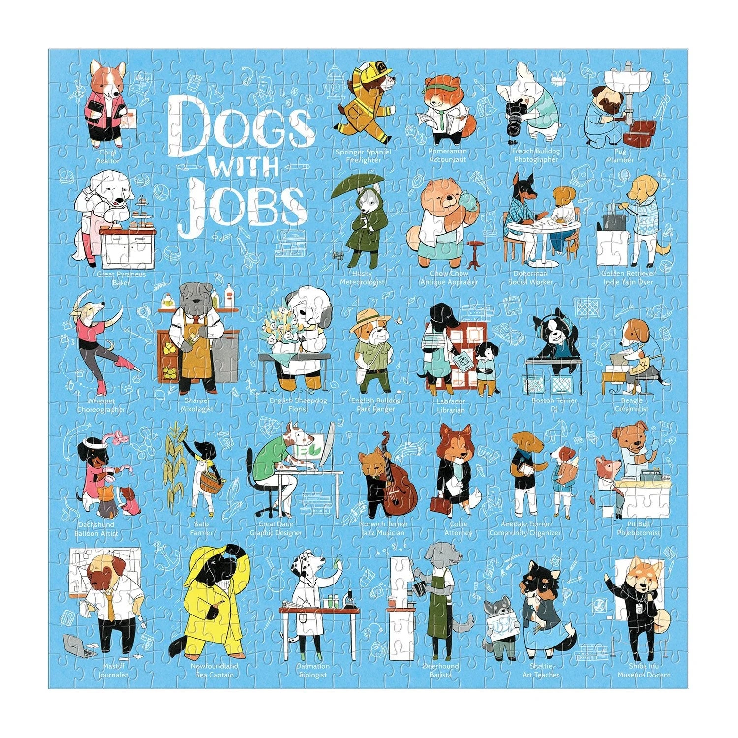 completed dogs with jobs puzzle