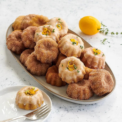 platter of treats baked in mini bundt pan.