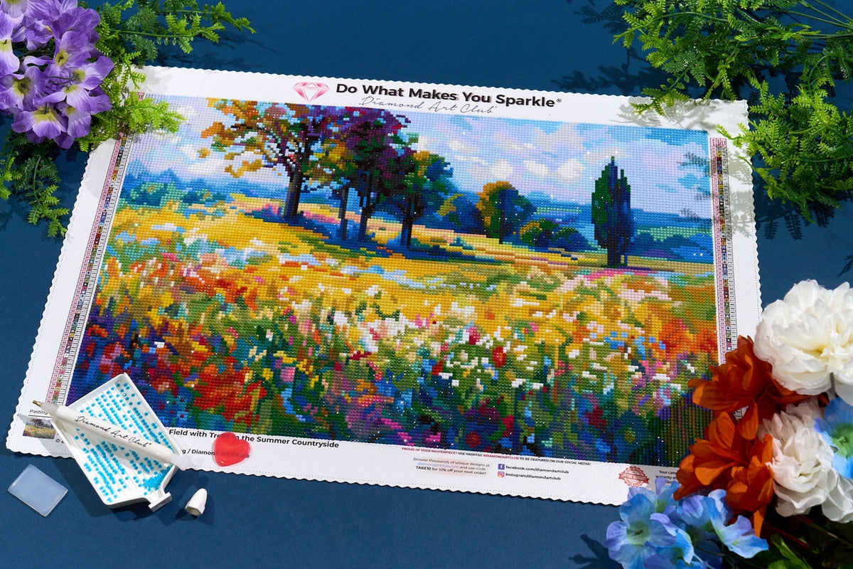 wildflower fields diamond artwork being worked on
