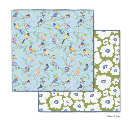 set of the floral finch and friends dish cloth set