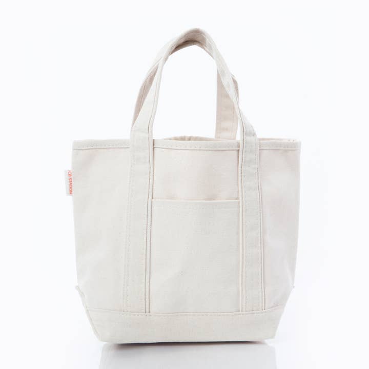 off white tote shown on a white background