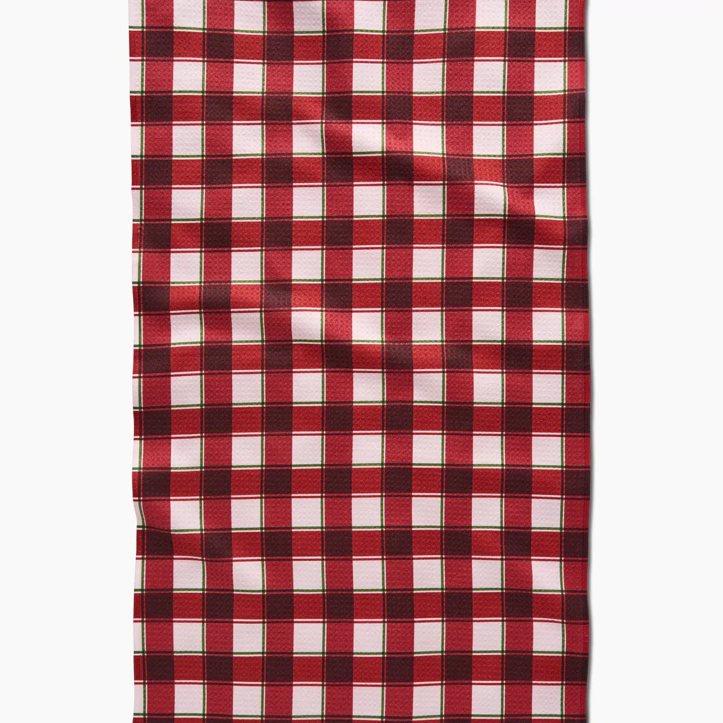 red, white, and green plaid towel