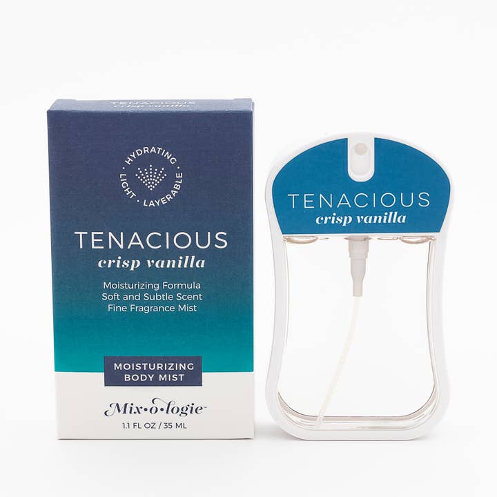 Moisturizing Body Mist, Tenacious and its box