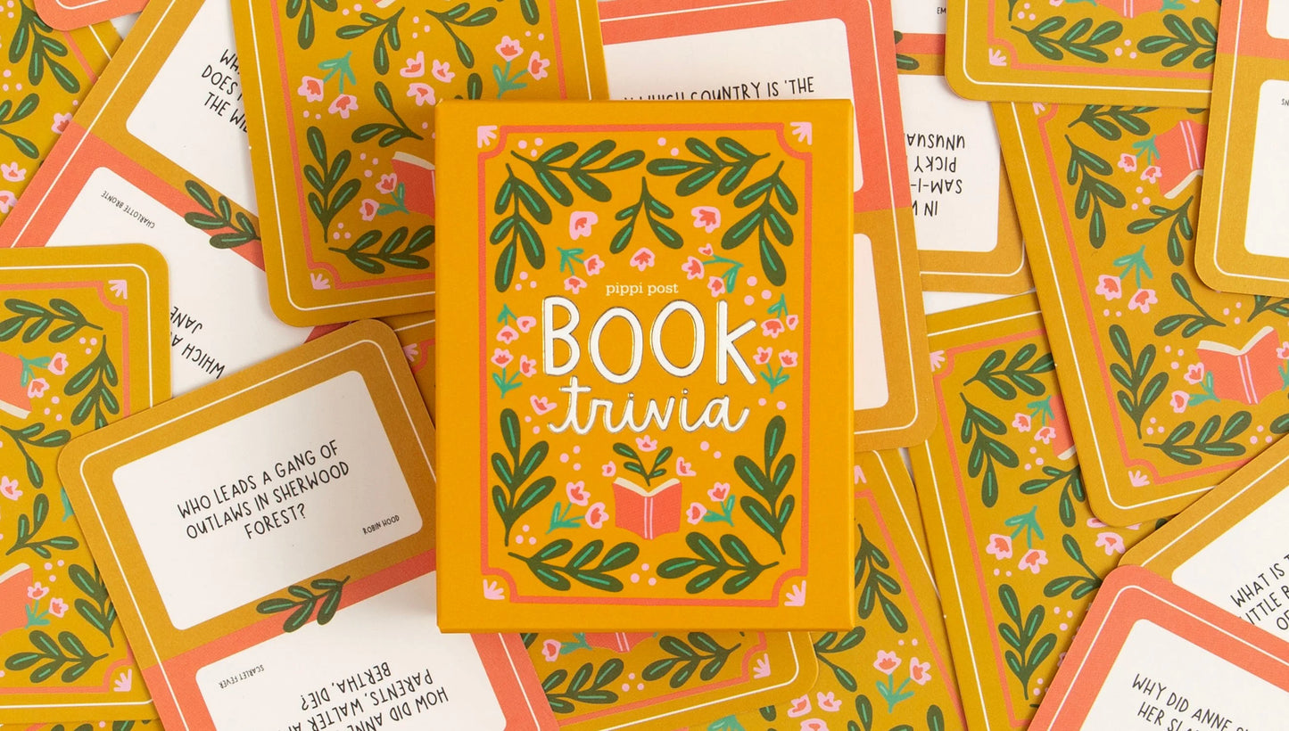 Book Trivia Card Set scattered about