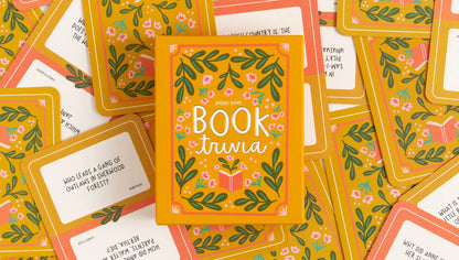 Book Trivia Card Set scattered about