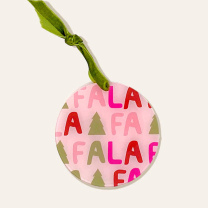 fa la la circle ornament