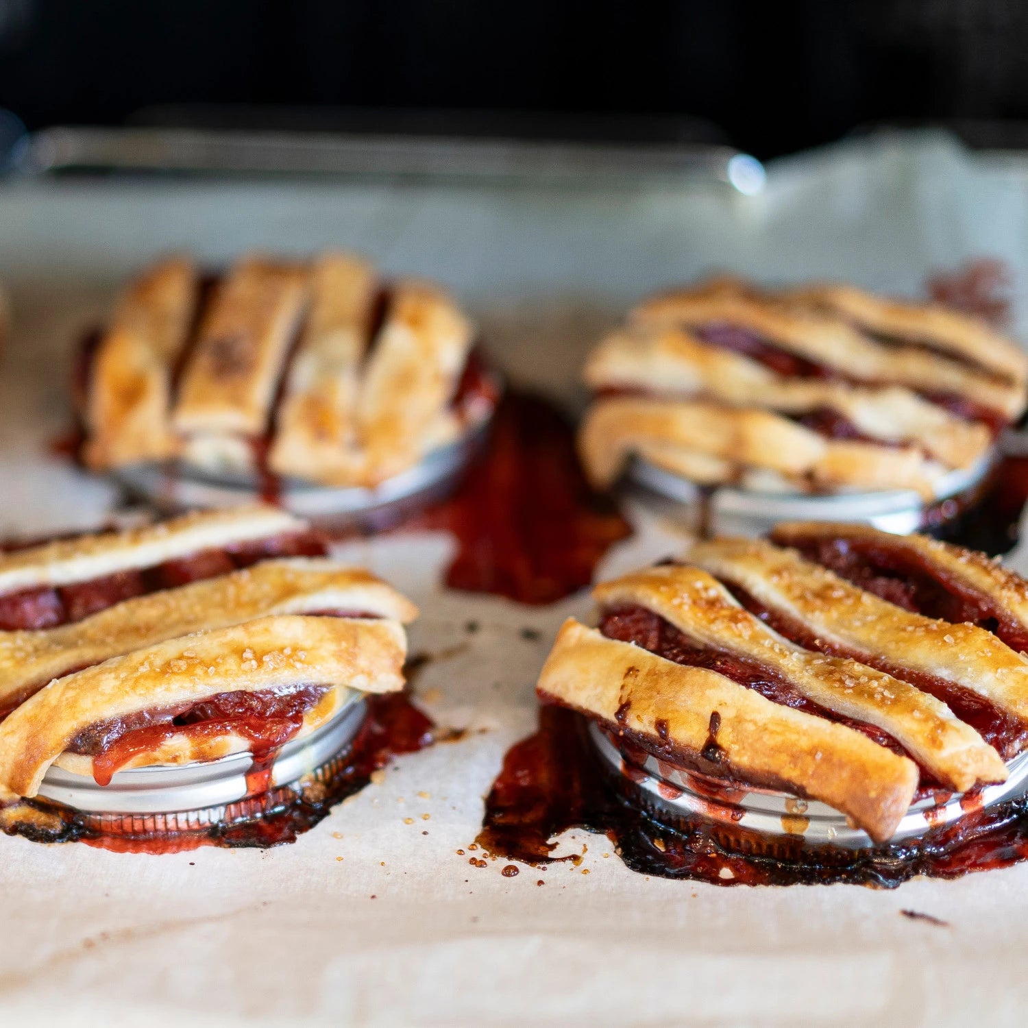 small pastries made with Strawberry Rhubarb Preserves