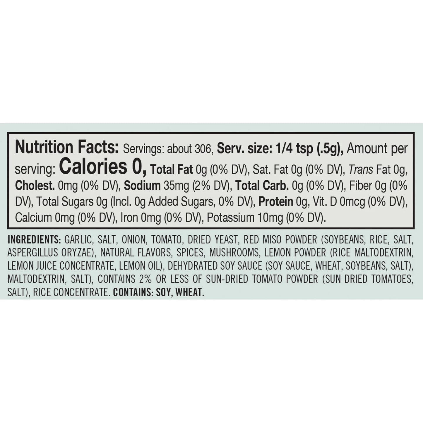 Nutrition facts and Ingredient list. Please call 501-327-2182 for more information.