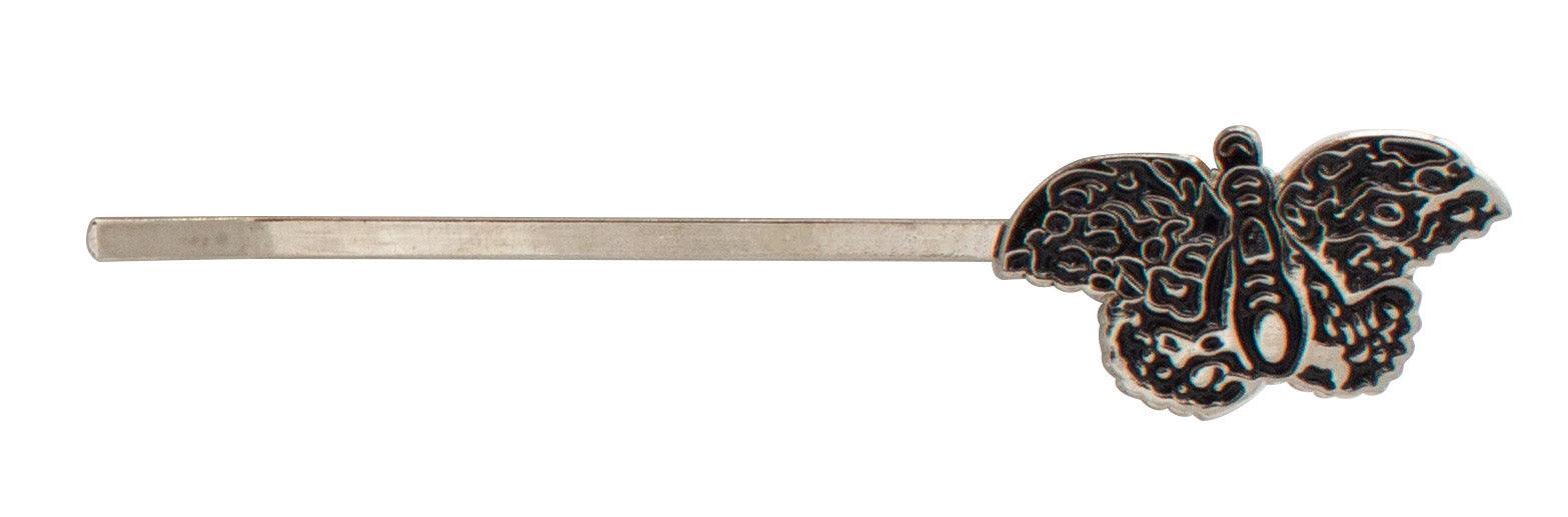 silver butterfly hair pin