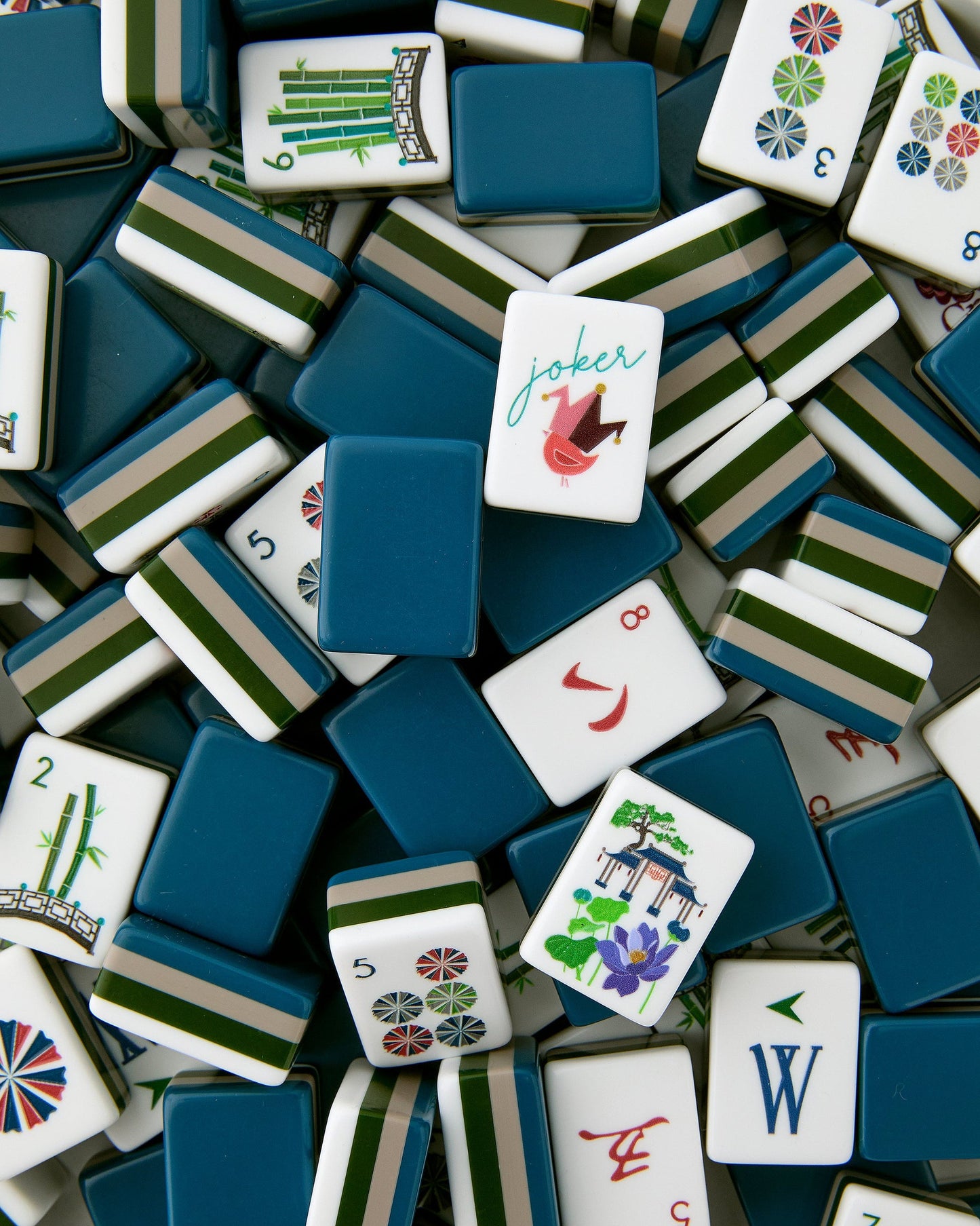 style shot of gatsby mahjong tiles