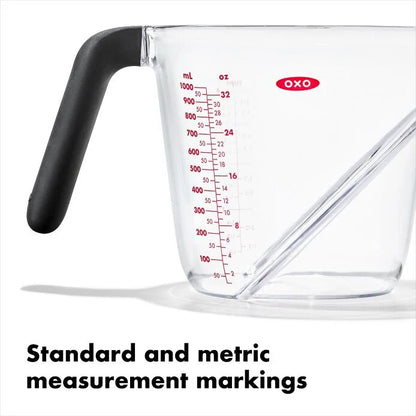 metric marking side of Good Grips Angled Measuring Cup