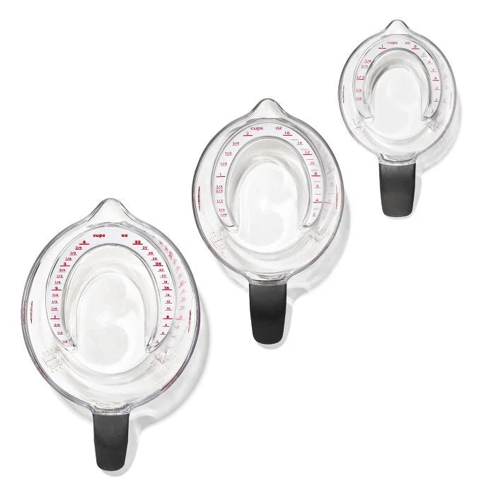 top view of empty Angled Measuring Cup Set