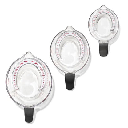 top view of empty Angled Measuring Cup Set