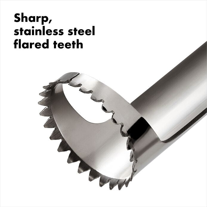 close-up of blade of peach pitter