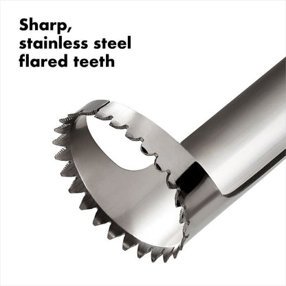 close-up of blade of peach pitter