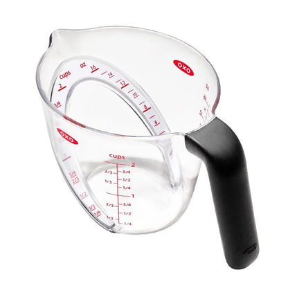 interior view of Angled Measuring Cup showing measurments