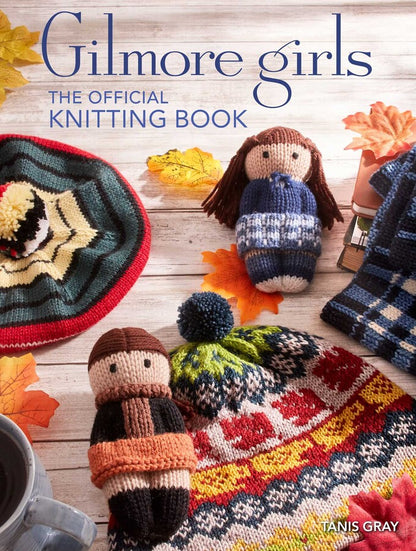 bookcover featuring knitted items and navy blue title text