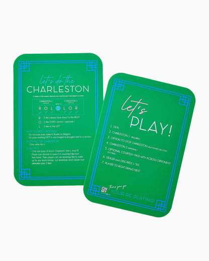 front side of green shuffler cards