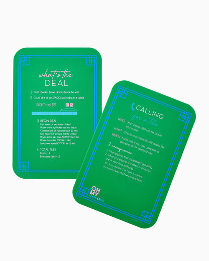 back side of green shuffler cards