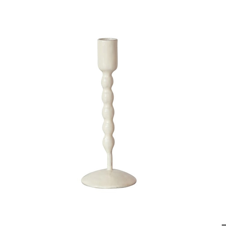 off white taper holder shown on a white background