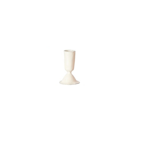 small white taper candle holder on a white background