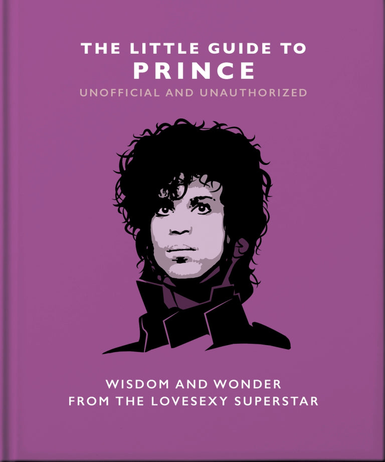 purple cover of little guide to prince with graphic of prince on it.