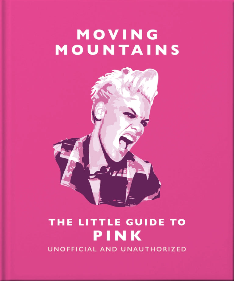 hot pink front cover of the guide to pink with a graphic image of her printed on it.