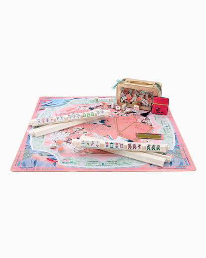 mahjong mat with mahjong tiles on it